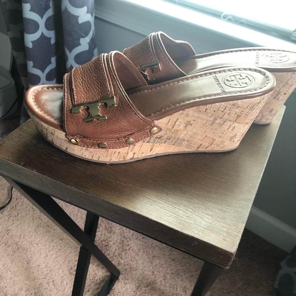 Tory Burch Leather Wedge Sandal